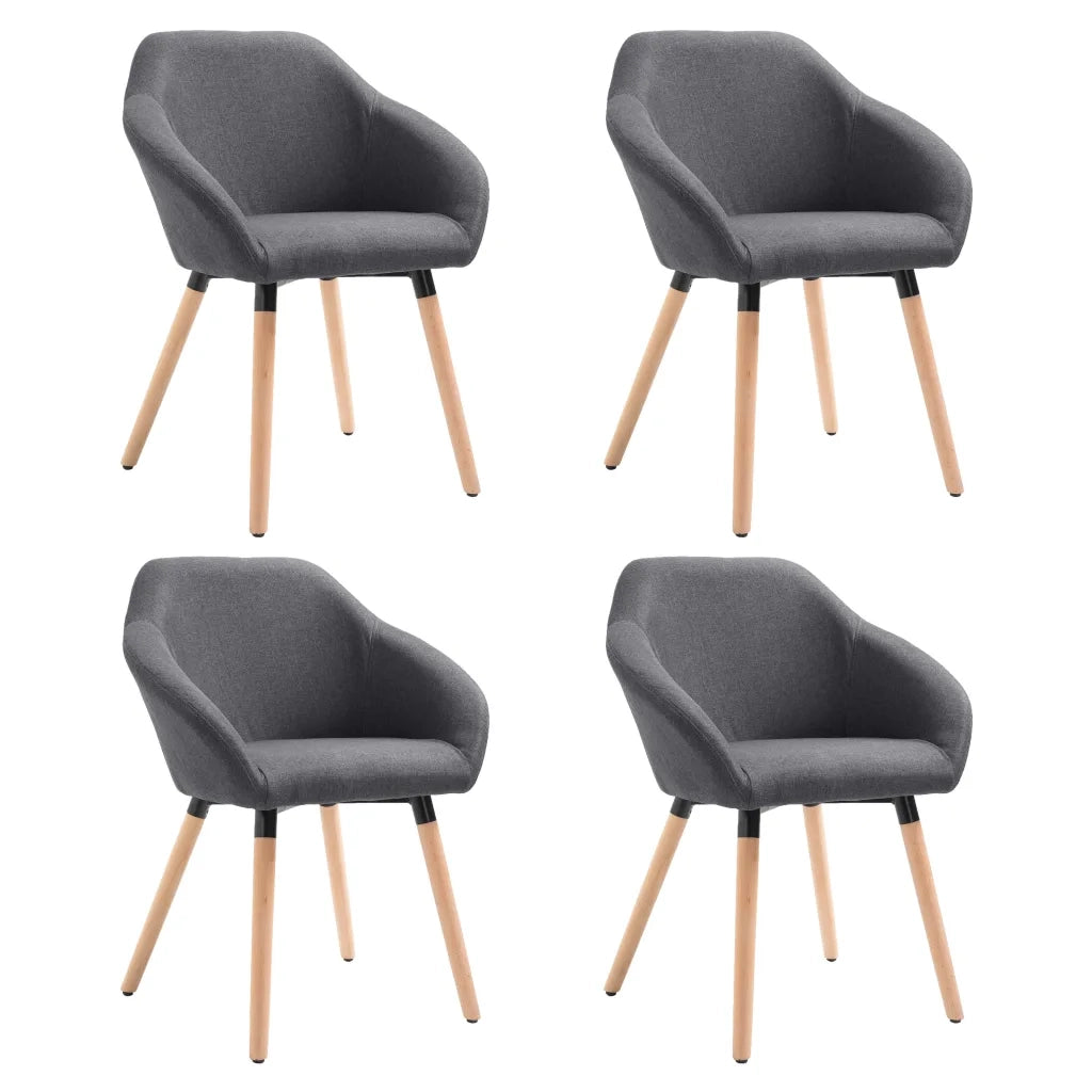 Sedie da Pranzo 4 pz Grigio Scuro in Tessuto 278408
