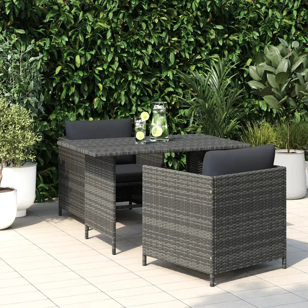 Tavolo da Pranzo da Giardino Grigio 110x70x65 cm in Polyrattan 313497