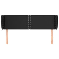 Testiera ad Orecchio Nera 147x23x78/88 cm in Similpelle