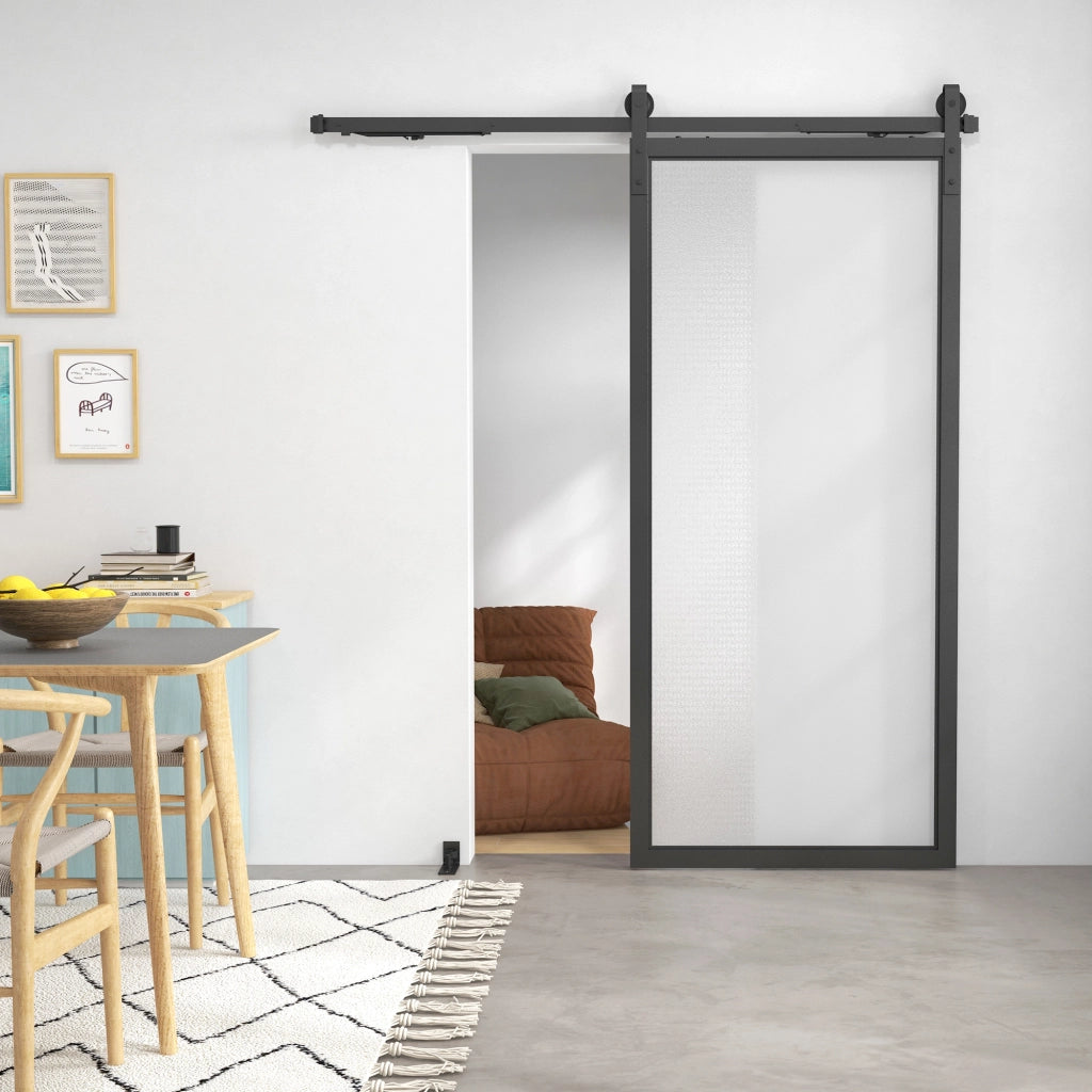 Kit Porte Scorrevoli ¨C zephmum ¨C Nero, Acciaio, 183cm