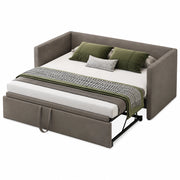 Divano letto 90x200 cm; estraibile 180x200 cm; imbottito; grigio (Senza materasso)