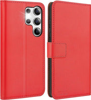 Hoes Premium MagFlip per Samsung Galaxy S24 Ultra - Rood - Con Fodero per Carte e Funzione di Riposo