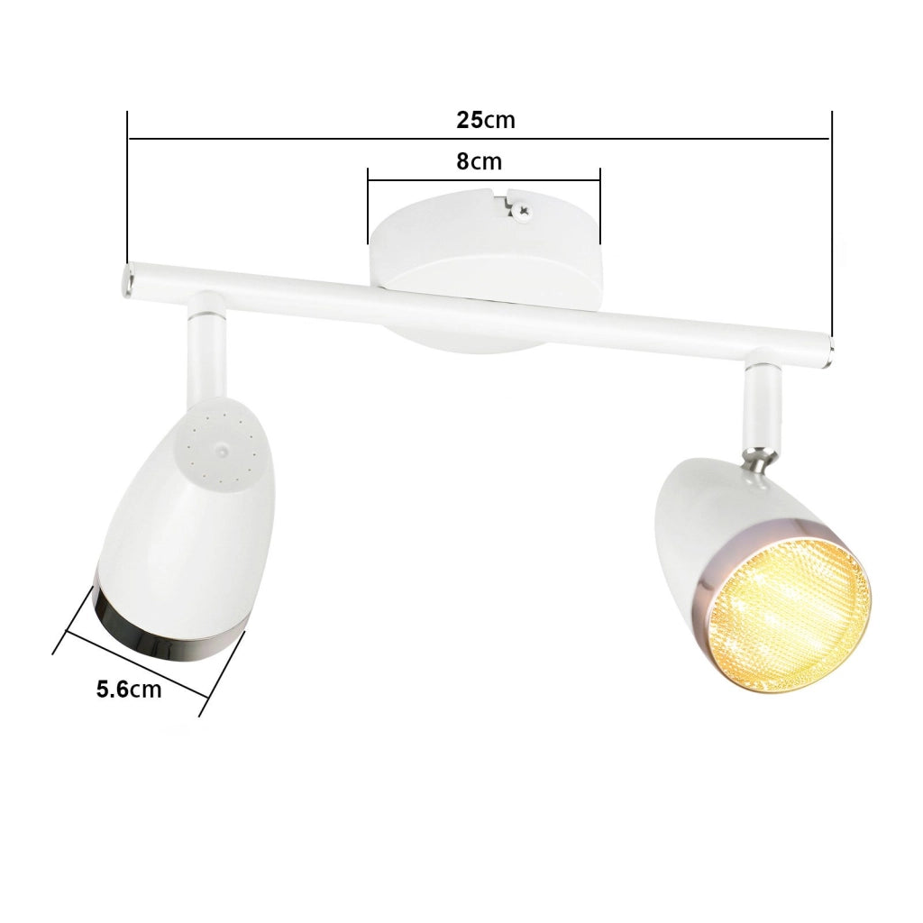 ZMH Faretto da soffitto a 2 luci 6W orientabile a 350° Lampada da soffitto Soggiorno