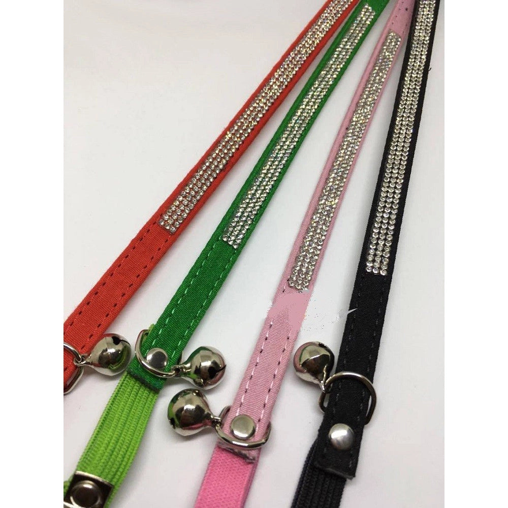 Trade Shop - Collare Con Strass Per Cani Cane Gatti Animali Pet Brillantini Colori Assortiti -