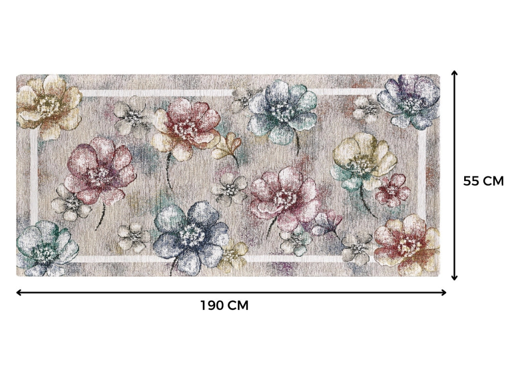 Tappeto Passatoia Cucina Corsia Retro Antiscivolo Disegno Emily By Suardi - 55x190 - Multicolor