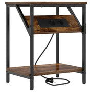 Comodino | Armadio da Notte | Mobiletto da notte Rovere fum¨¦ 38 x 30 x 48 cm Legno multistrato