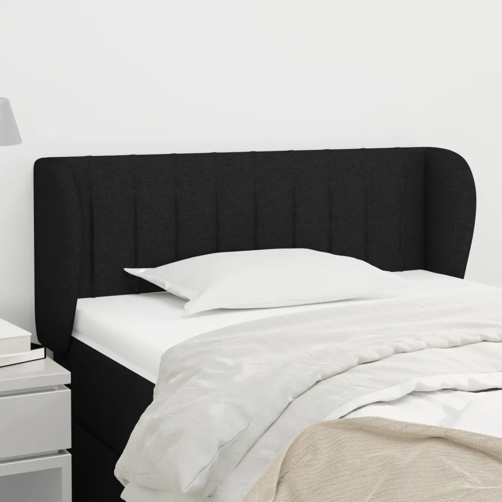 Testiera | Testata ad Orecchio Nera 83 x 23 x 78/88 cm in Tessuto