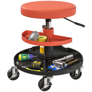 Sgabello da officina con ruote e altezza regolabile 40-51 cm ¨C zephmum ¨C 2 ripiani 38x38x51 cm giallo
