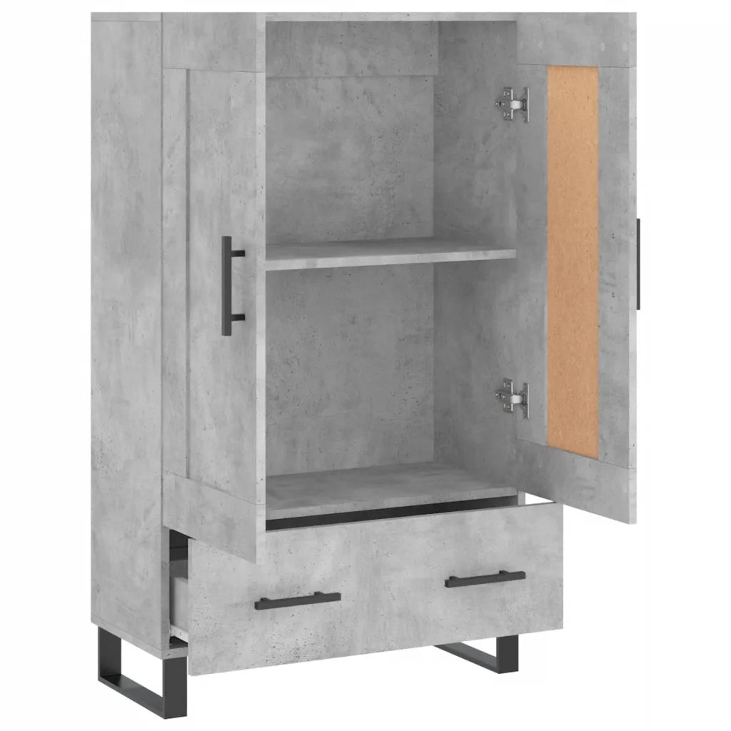 Credenza-Buffet-Armadio da cucina Grigio Cemento 69,5x31x115 cm in Legno Multistrato 833069