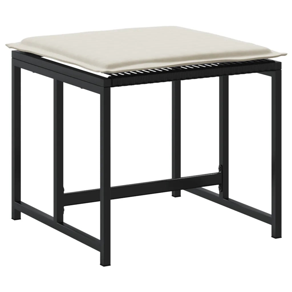 Sgabelli da Giardino con Cuscini 4 pz Neri in Polyrattan CFW6112038