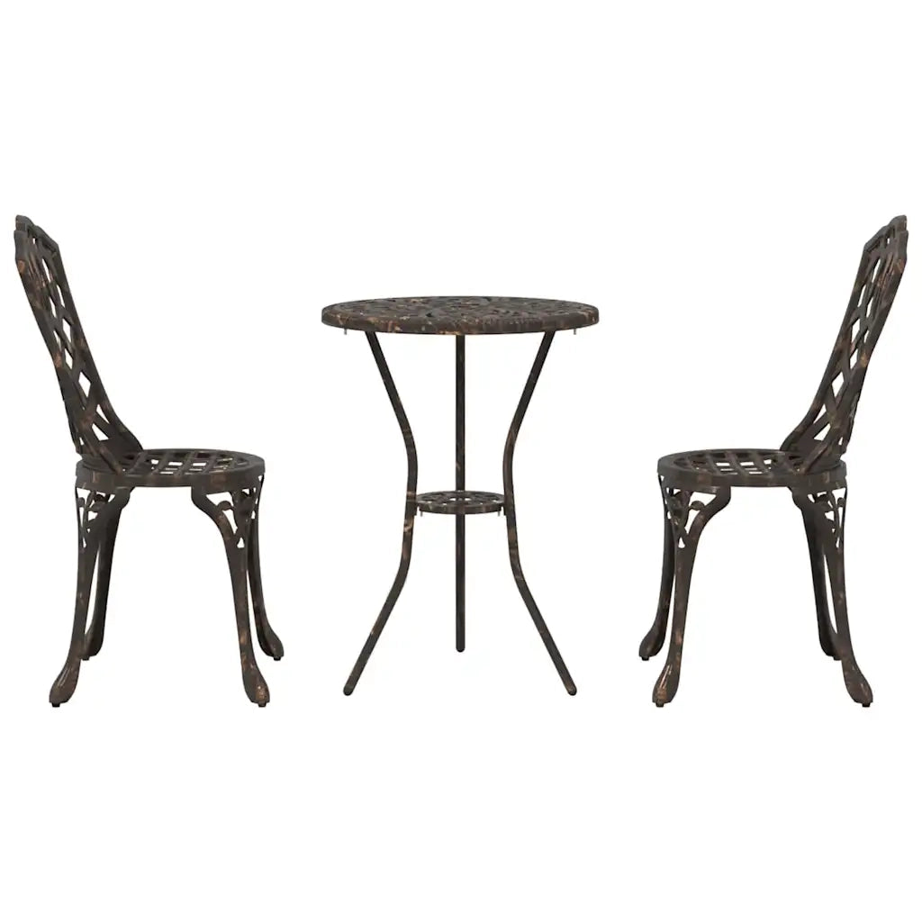 Set Bistro da Giardino 3 pcs Bronzo Alluminio 42002390