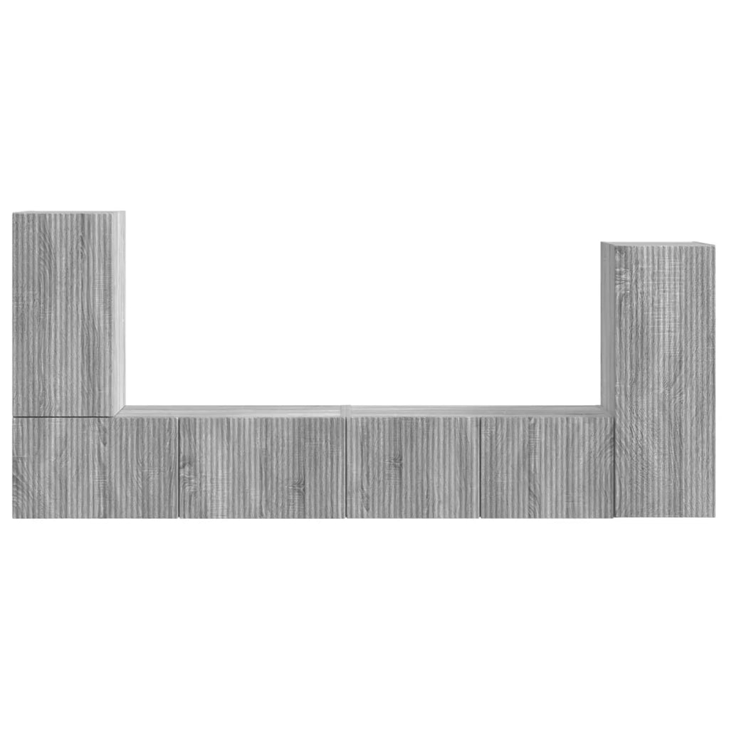 Set mobile TV 4 pcs Grigio Sonoma Legno multistrato