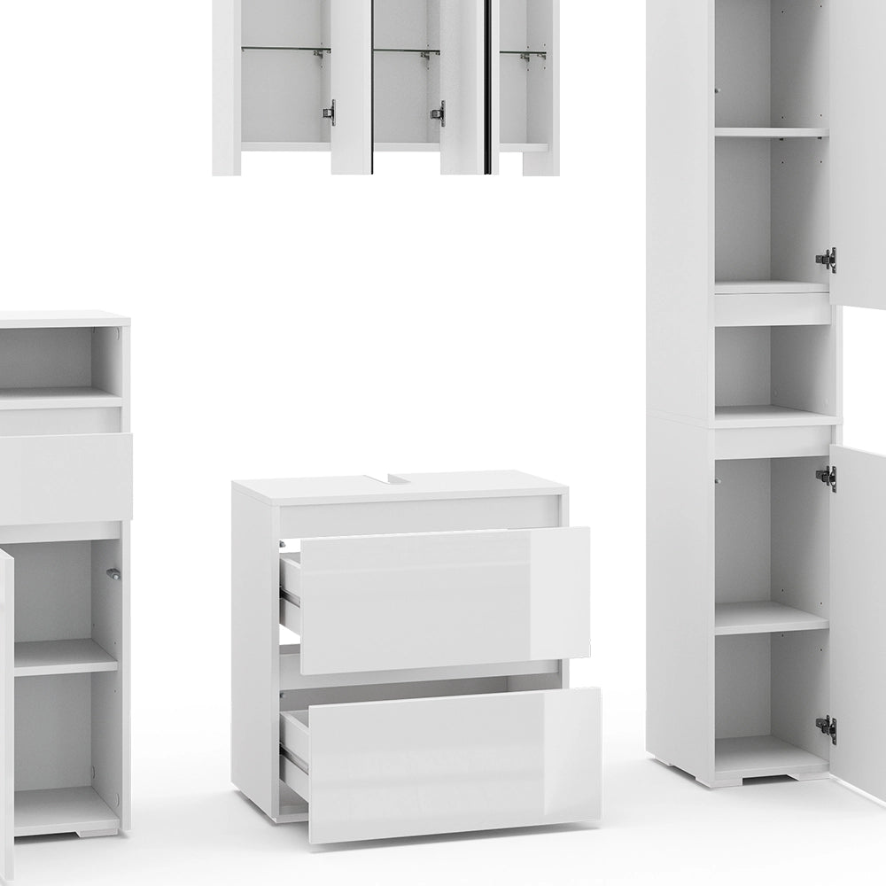Set di mobili da bagno Majest Bianco lucido 4 parti Vicco