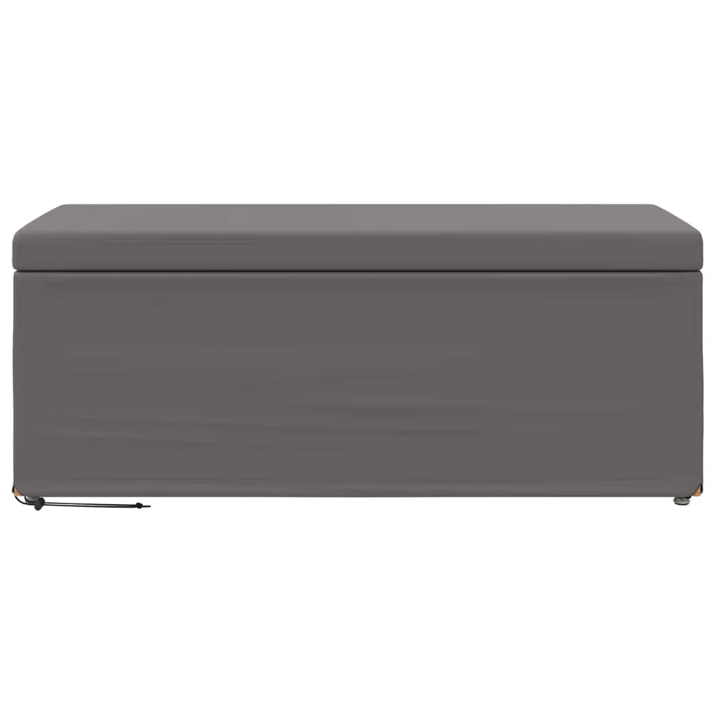 Pouf Grigio Pelle Sintetica e Legno Ingegnerizzato