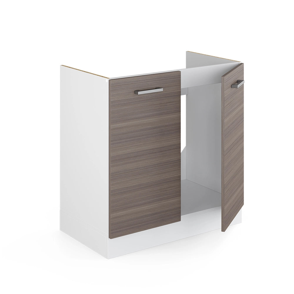 Vicco Base per lavello Grigio 80 cm con ante, senza piano di lavoro