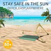 Tenda da sole elettrica 2 x 2.1 m SPF 50 con zonatura in lycra per esterno con schermo anti-vento con staffe di stabilizzazione con ombrello kaki.