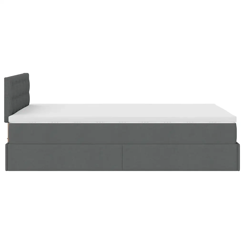 Pouf Letto con Materasso Grigio Scuro 120x190 cm in Tessuto 3311609