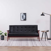 Divano a 3 Posti Nero in Similpelle  cod mxl 13862