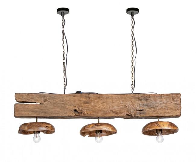 Lampadario Florent 3 Luci 130x30x28 cm E27 in Legno