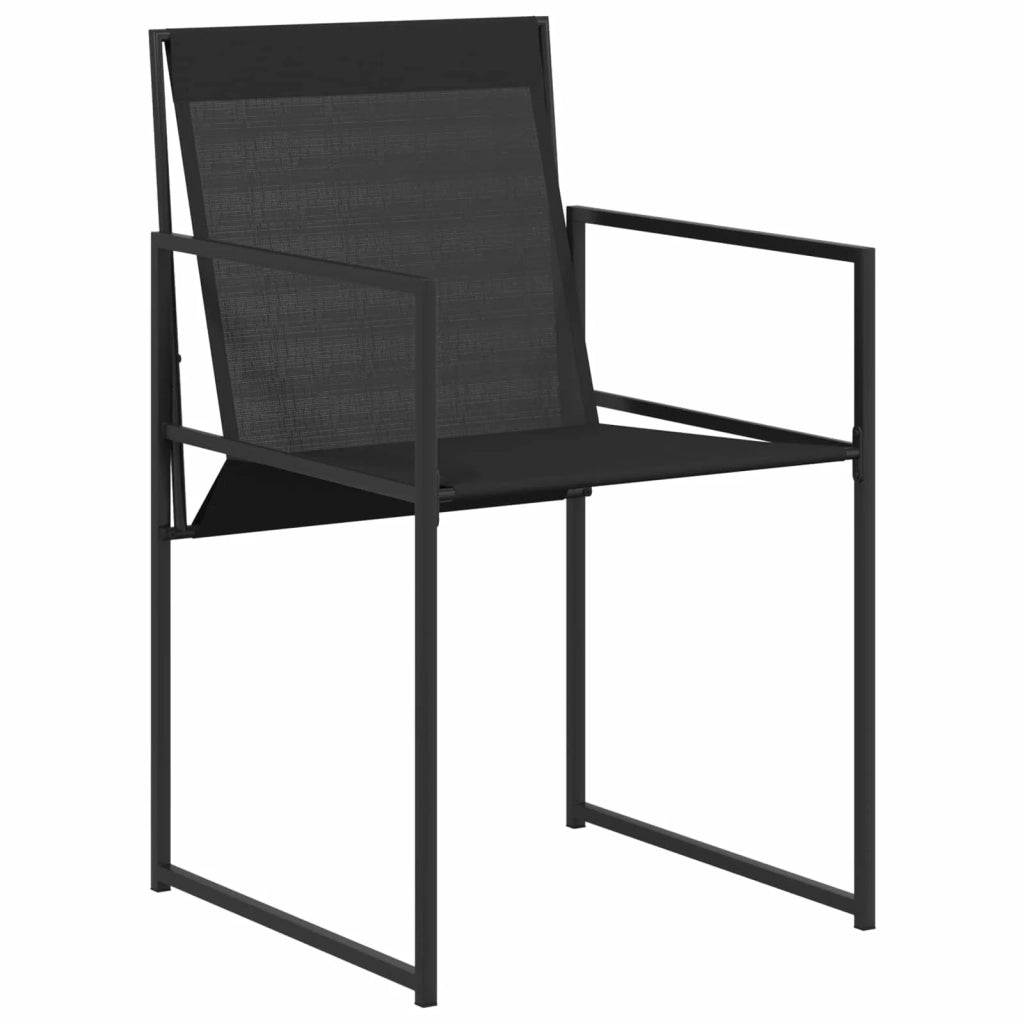 Set da Pranzo per Giardino 5 pcs Nero Textilene e Acciaio 3448902