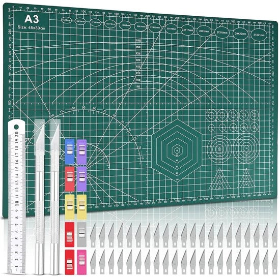 Set di taglierini e scalpello - Adatto per il fai da te - 2 scalpelli - Formato A3