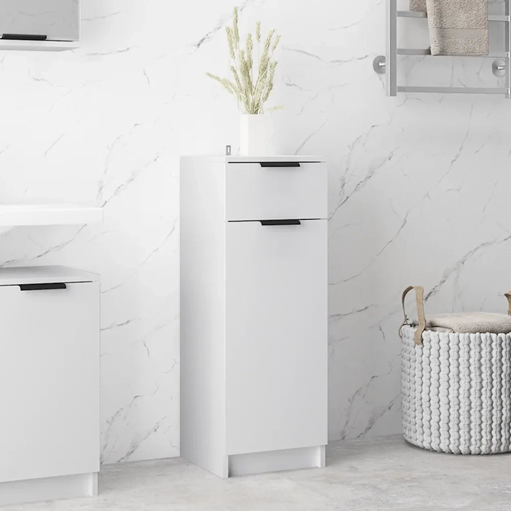 Armadio da Bagno Bianco 32x33,5x90 cm in Legno Multistrato 811286