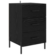 Comodino | Armadio da Notte | Mobiletto da notte Rovere Nero 40 x 40 x 66 cm Legno multistrato