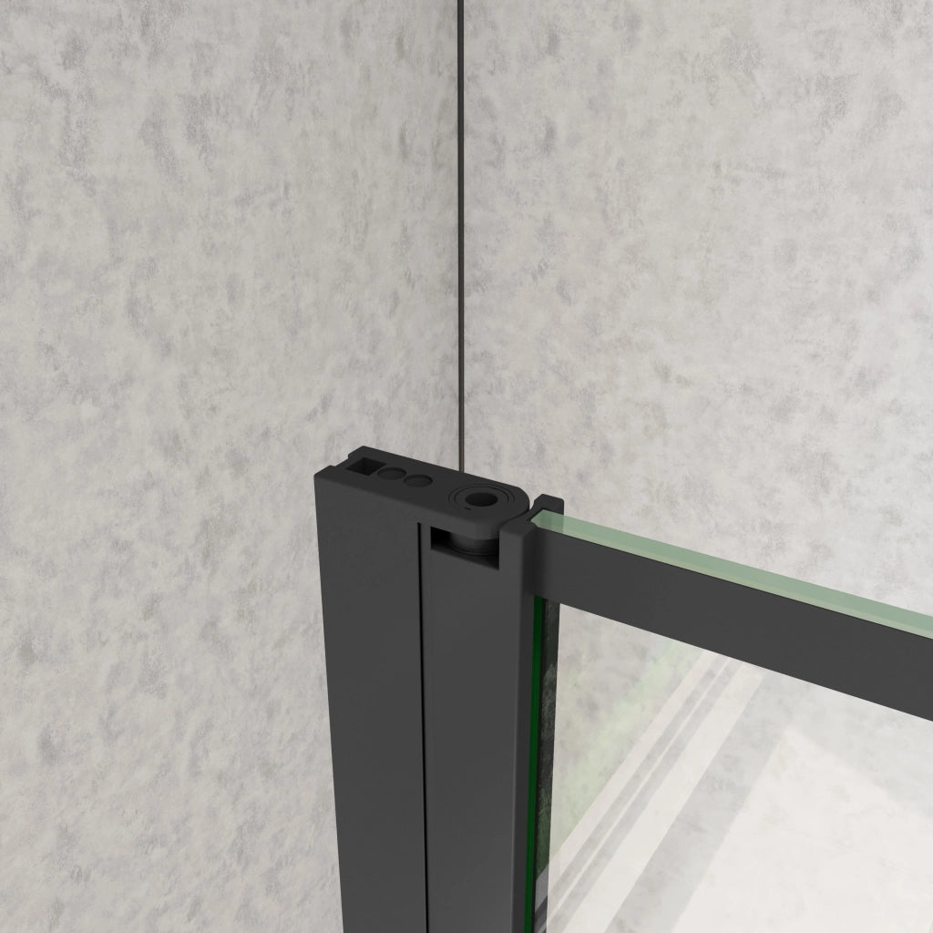 Paraspruzzo Paretina mobile 40x200cm per Walk In Vetro Temperato Trasparente da 8 mm Anticalcare Telaio Nero Opaco