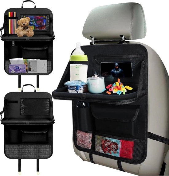 Protezione per la zona di seduta per bambini - Organizzatore per sedile posteriore dell'auto - Telaio 600D Oxford - Protezione per bambini sul sedile posteriore dell'auto - Tavolo pieghevole - Tavolo per tablet - Borse idrorepellenti