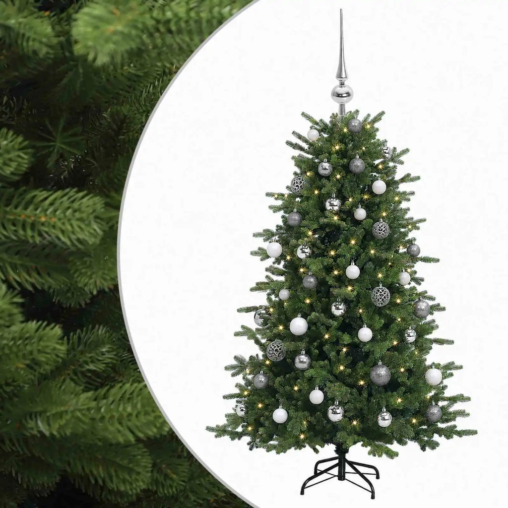Albero di Natale artificiale con palline 120 cm 150 LED 3466173