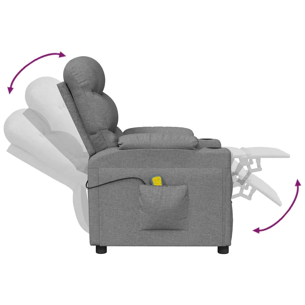 Divano Sedia-Poltrona Massaggiante in Tessuto Grigio Chiaro 633740