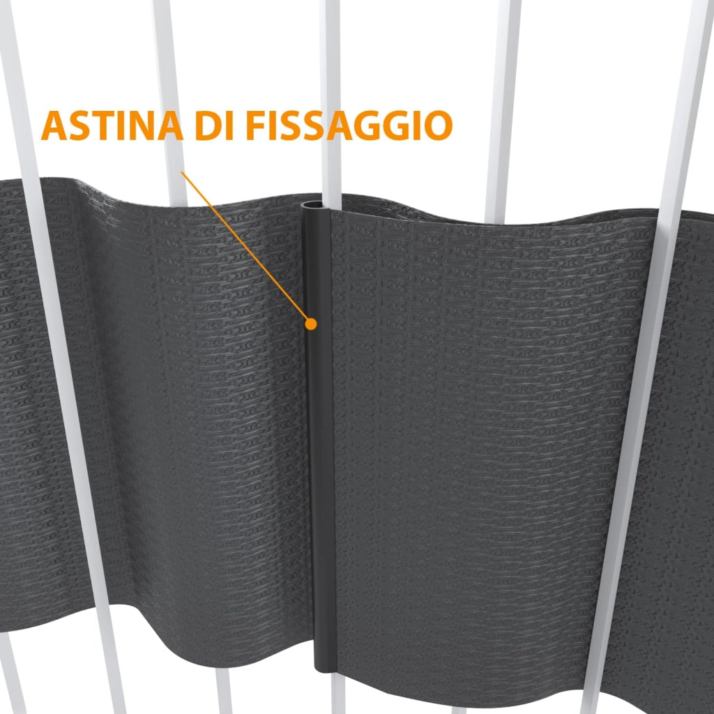 Schermo Privacy In PVC Per Recizioni A Doppia Sbarra Doppio Picchetto Rete Per Giardino Terrazzo 650 g/m² Resiste Alle Intemperie Vento 35 m x 19 cm Con Clip Di Fissaggio Grigio Scuro