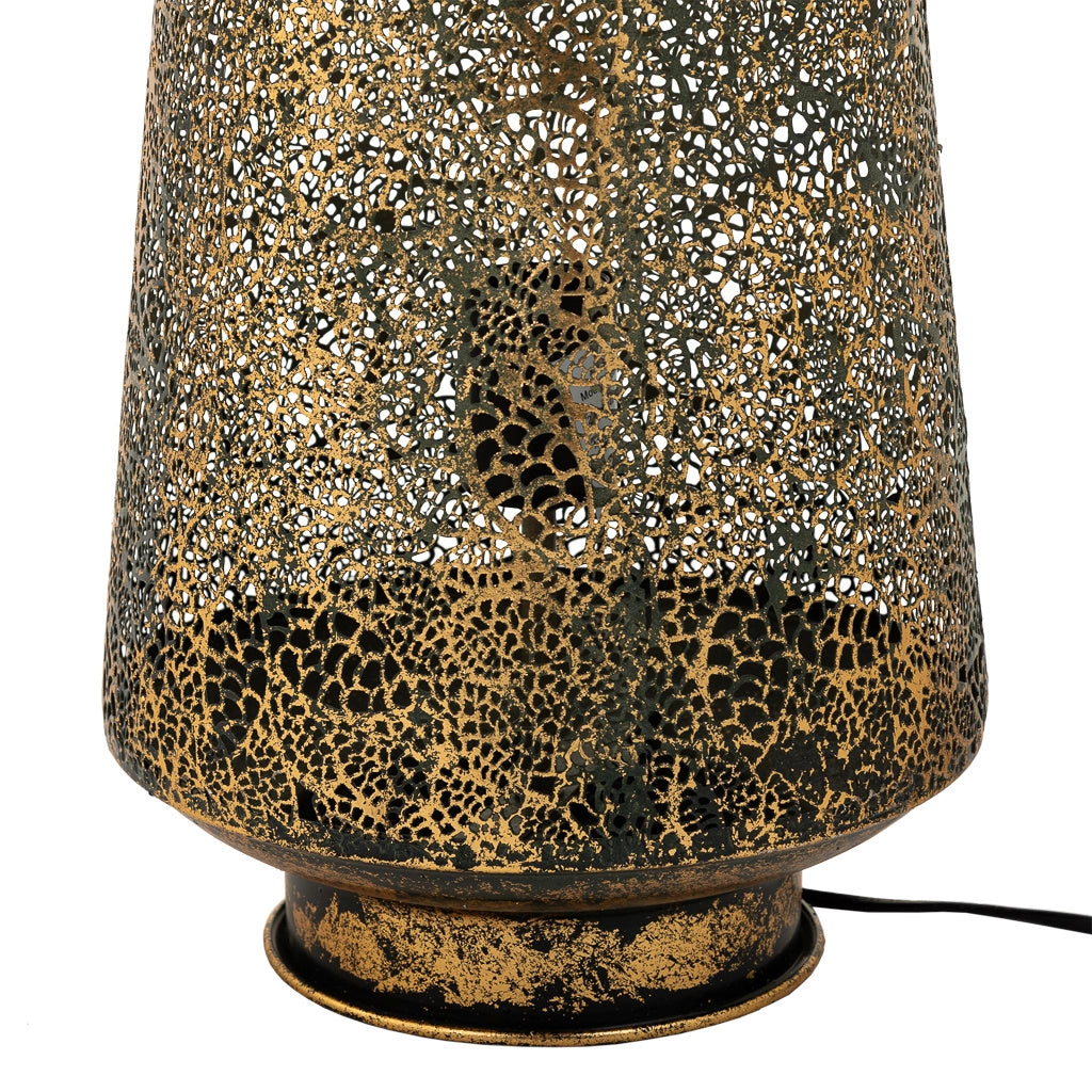 Lampada da tavolo in metallo dorato 24,5x24,5x57,5h
