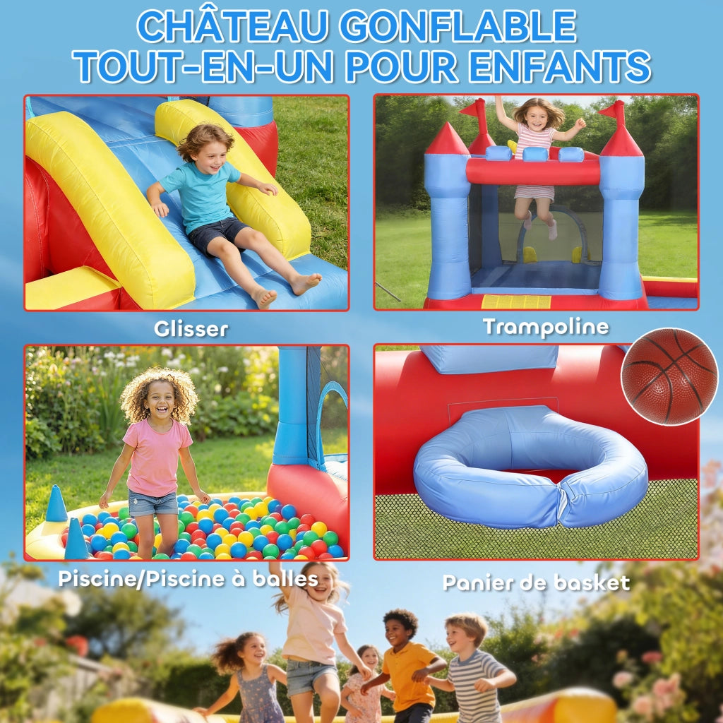 Castello gonflabile con soffiatore ¨C zephmum ¨C multicolore 300x300x200