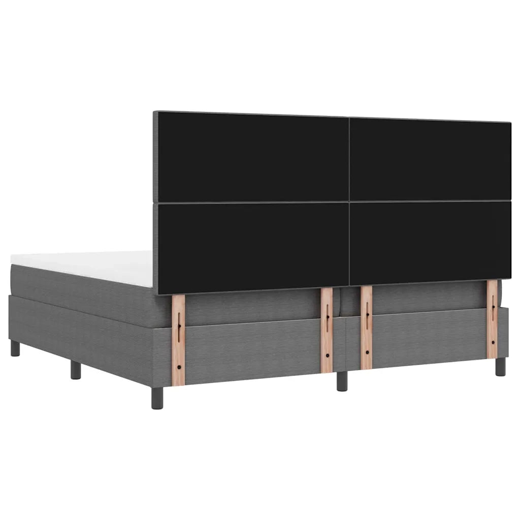 Letto a molle con testiera Grigio chiaro e bianco 200 x 200 cm 3337571