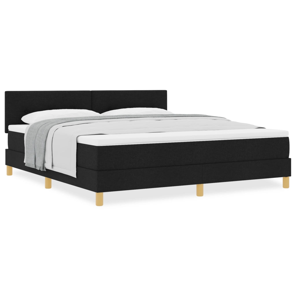 Letto Contenitore con Materasso Nero 180x200 cm Tessuto