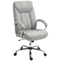 Sedia da Ufficio Ergonomica con Schienale Alto, Rivestimento Traspirante, Altezza Regolabile, Grigio