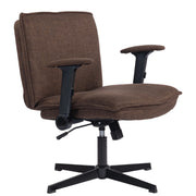 Sedia da Ufficio con Braccioli e Schienale ¨C Zephmum ¨C Marrone 45x45x80 cm