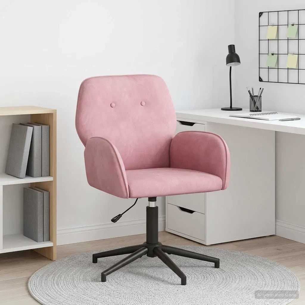 Sedia da scrivania girevole 54 x 55 x 90 cm Rosa Velluto (V) 42034347