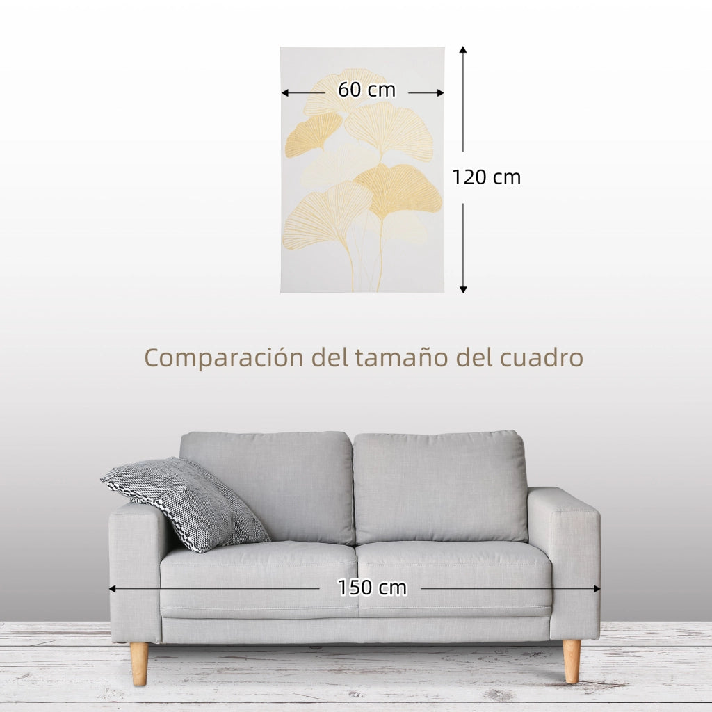 Quadro su Tela Foglie di Ginkgo Biloba ¨C Xylo ¨C 90x60 cm 1 Pannello