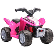 QUAD ELETTRICO PER BAMBINI 18-36 MESI CON LUCI LED, CLACSON E PEDALI, 65.5X38.5X43.5 CM, ROSA