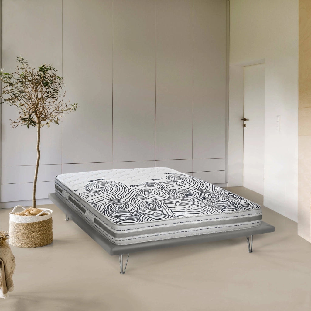 Tirane, Materasso Matrimoniale Sfoderabile Made in Italy, 200x160x22h cm Bianco
