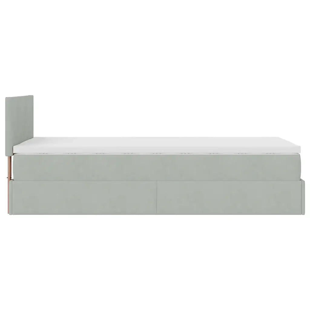 Struttura Letto Pouf con Materasso 90x190 cm in Velluto 3311669