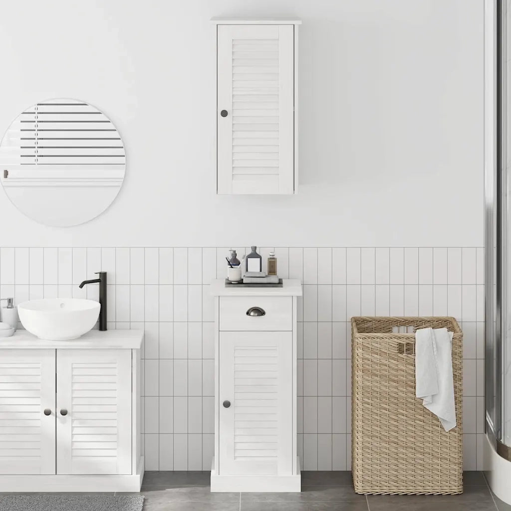 Mobile da Bagno | Armadio da bagno con cassetto VIGO 2 pz Bianco e Bianco Antico