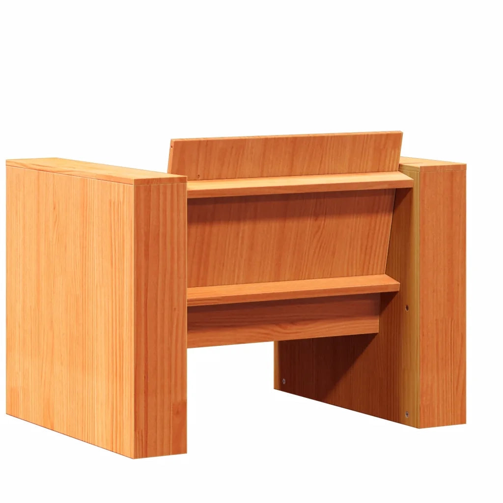 Set Salotto da Giardino 2 pz Marrone Cera Legno Massello Pino 3216897