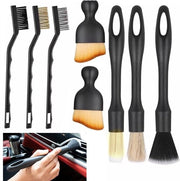 Set di 8 spazzole per auto, spazzola morbida per pulizia interni auto, spazzola per polvere per interni auto, motori, cerchioni in alluminio e mobili