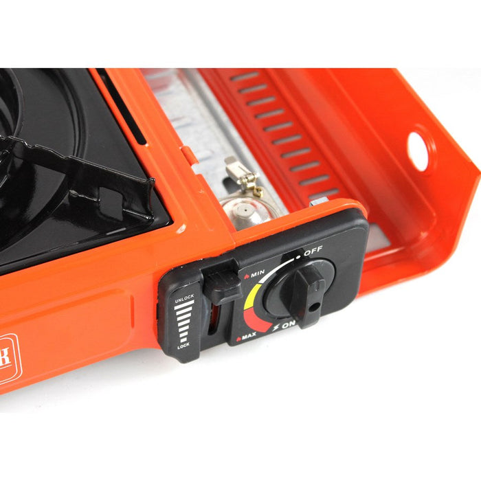 Fornello da Campeggio Portatile a Gas 34x26x8 cm Rosso