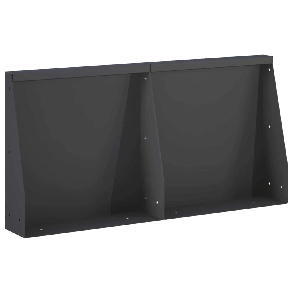 Muro di contenimento 2 pz 40 x 12 x 50 cm Acciaio Nero 8015255