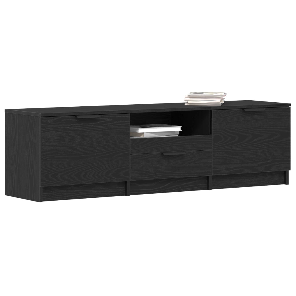 Mobile TV  - Rovere Nero - 140x35x40 cm - Realizzato in Legno Ingegnerizzato