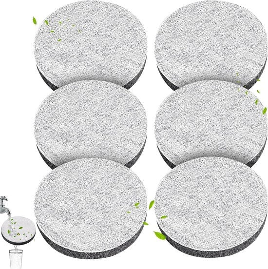 Set di filtri per filtro a carbone attivo per acqua - 6 pezzi - Riduce cloro e particelle in acqua del rubinetto